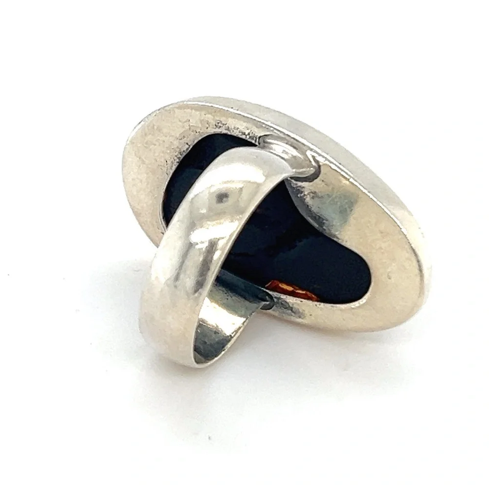 Elegant Silver 925 and Amber‎ Ring